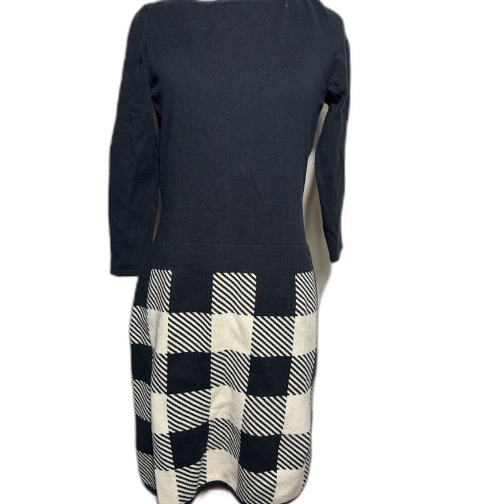Lauren Ralph Lauren Sweater Dress Women's size Small Black Buffalo Check Plaid